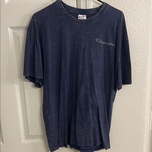 Champion Dark Blue Acid Wash Short Sleeve Tee Vintage